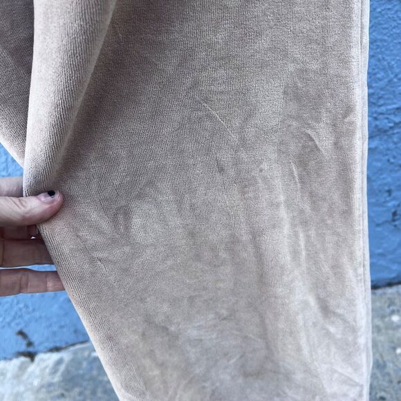 Y2k Velour Track Pants Beige Size Medium 2000s Wide leg Esprit lounge wear - Picture 6 of 12